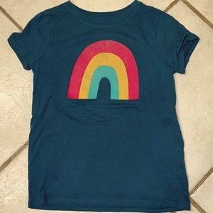 Cat & Jack short sleeve T-shirt. Green rainbow. Little girls size 7/8
